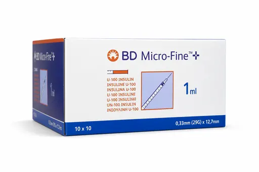 BD Micro-Fine+ Seringues à insuline 1ml 29G 12.7mm