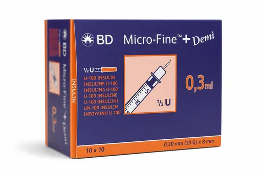 BD Micro-Fine+ Demi Seringues à Insuline 0,3ml 30G 8mm