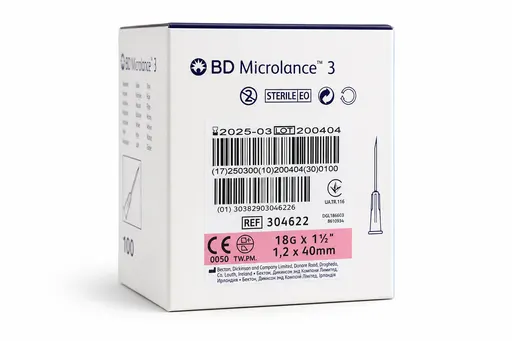 BD Microlance 3 Aiguille 18G 1.2x40mm Rose