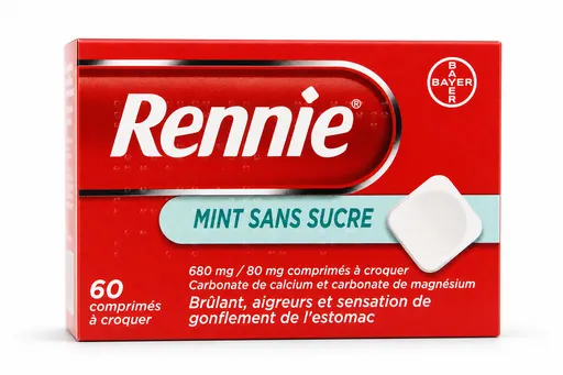 Rennie Menthe Sans Sucre 680/80mg