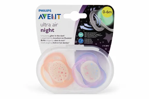 Philips Avent Sucette Ultra Air Night Mix +0m