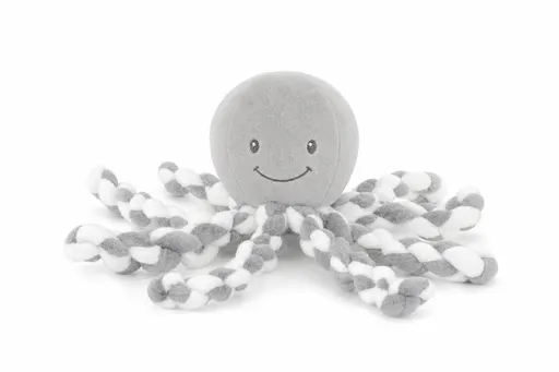 Lapidou Pieuvre Doudou Gris Blanc
