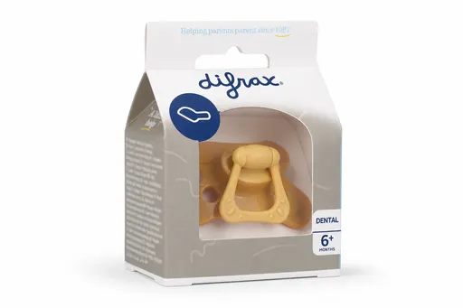 Difrax Sucette Dental 6+ mois Pure Jaune Honey