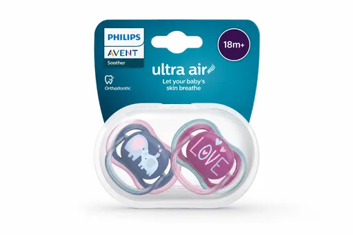 Philips Avent Ultra Air Sucette Éléphant & Hello +18m