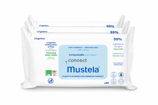 Mustela Lingettes Nettoyantes Compostables Sans Parfum