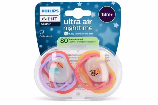 Philips Avent Sucette Ultra Air Nuit +18m Toucan/Chat